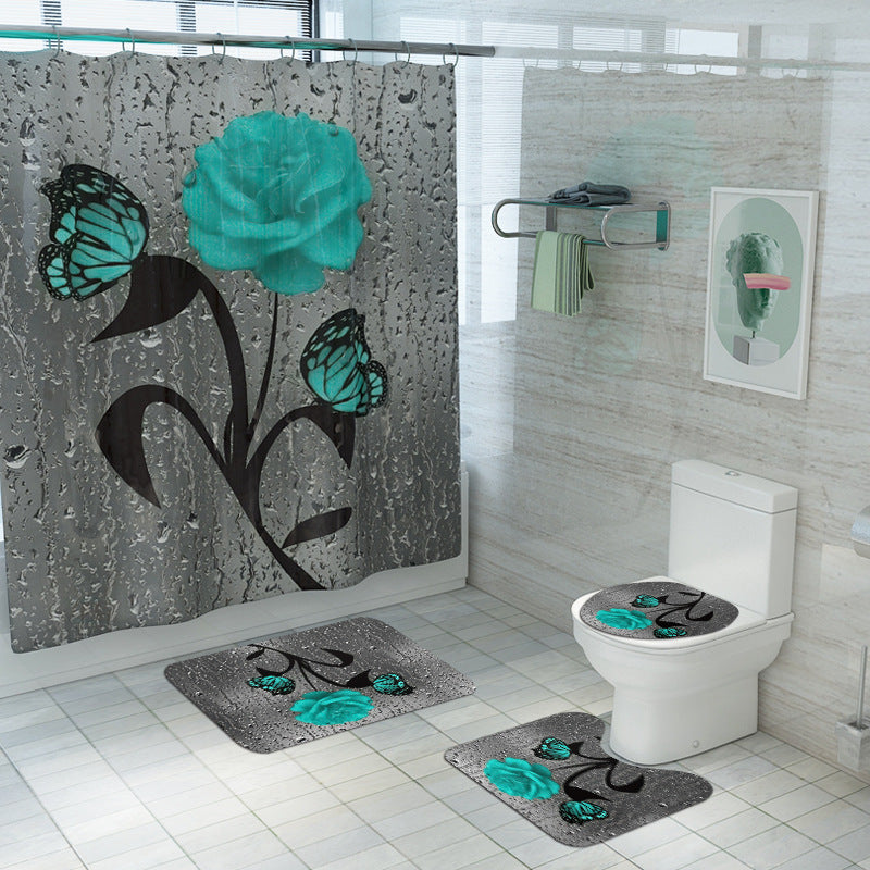 Daffodil Toilet Bathroom Shower Curtain Shower Partition