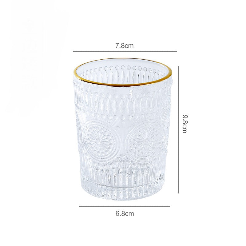 Glass Water Cup Bohemia Phnom Penh Sun Cup Embossed Cup