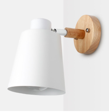 Bedside Wall Lamp Wooden Plug Switch Nordic Decorative Lamps