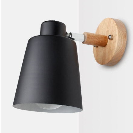 Bedside Wall Lamp Wooden Plug Switch Nordic Decorative Lamps