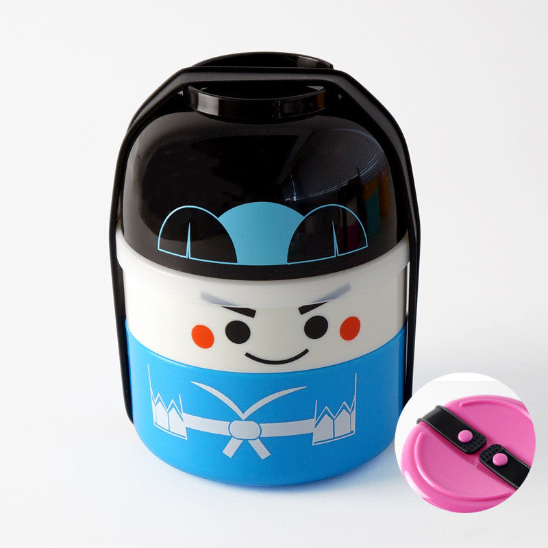 Plastic Double Layer Lunch Box Cartoon Doll Student Lunch Box Children Lunch Box Lunch Box