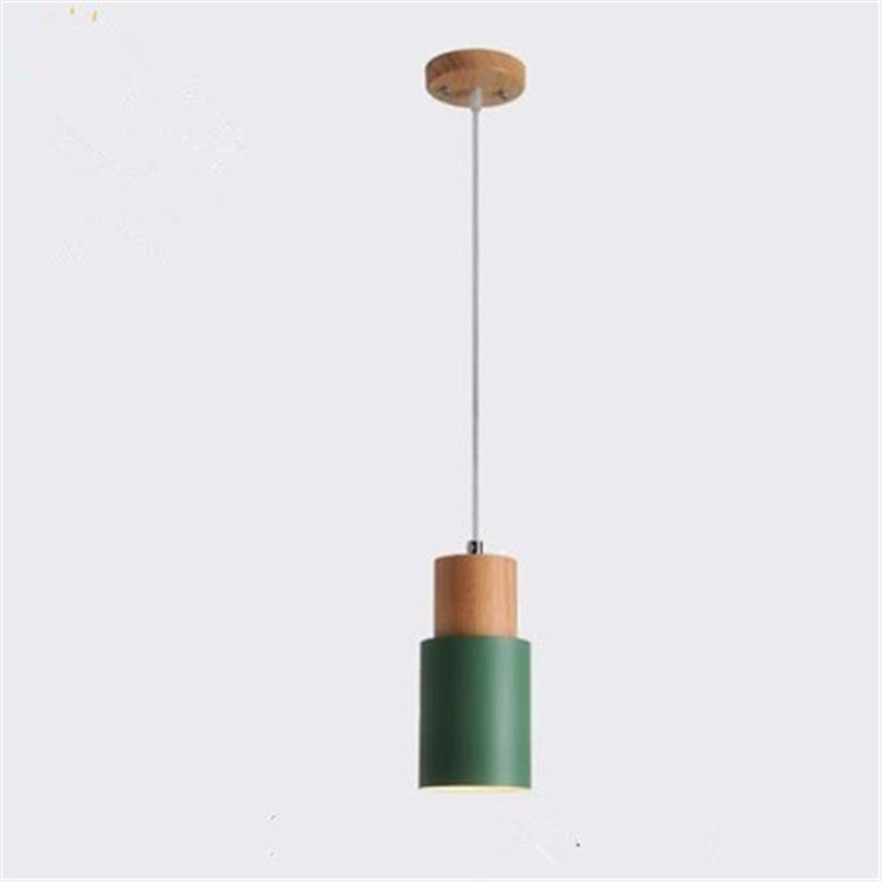 Solid wood single head multicolor small chandelier