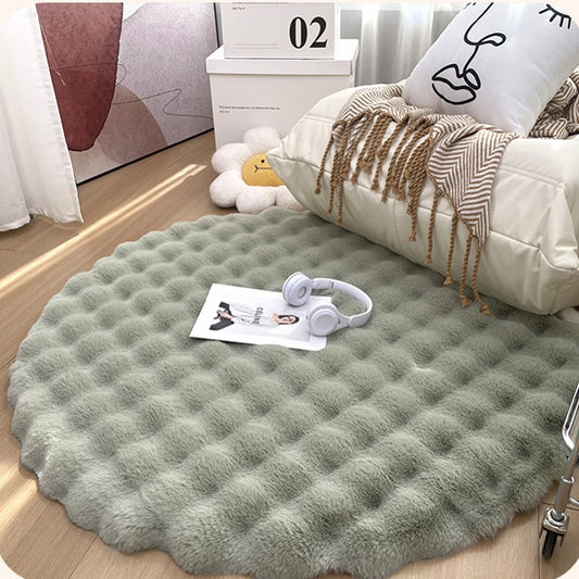 Plush Round Carpet Sofa Living Room Coffee Table Bedroom Cloakroom Dressing Table Carpet White Round Mat