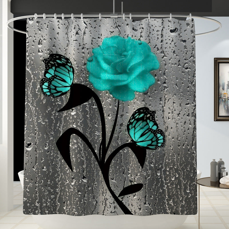 Daffodil Toilet Bathroom Shower Curtain Shower Partition