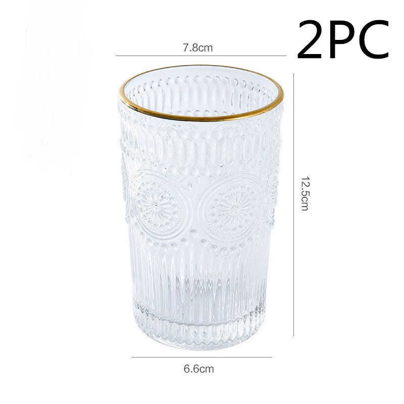 Glass Water Cup Bohemia Phnom Penh Sun Cup Embossed Cup