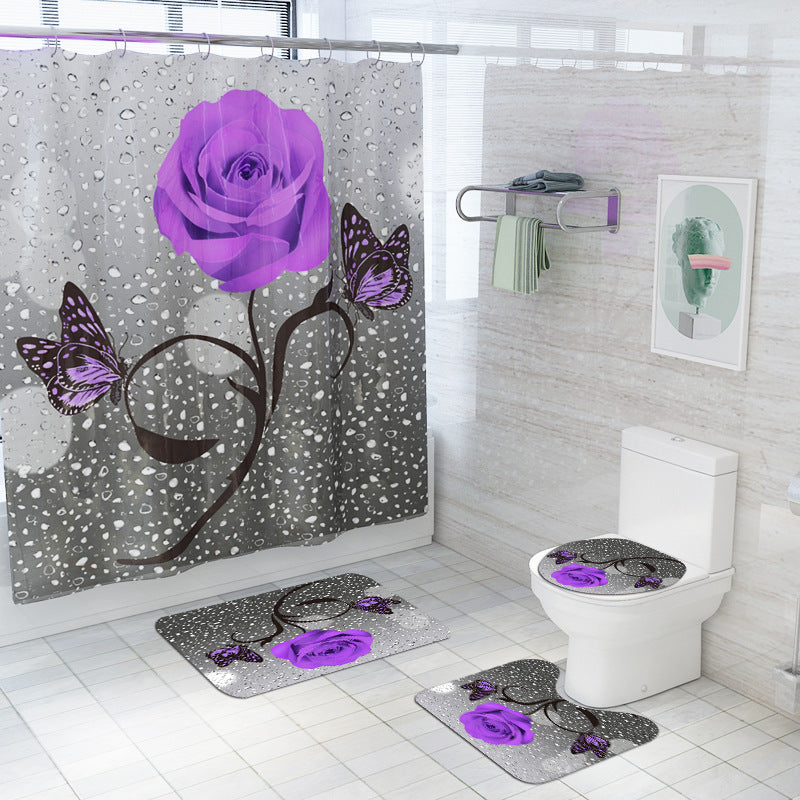 Daffodil Toilet Bathroom Shower Curtain Shower Partition