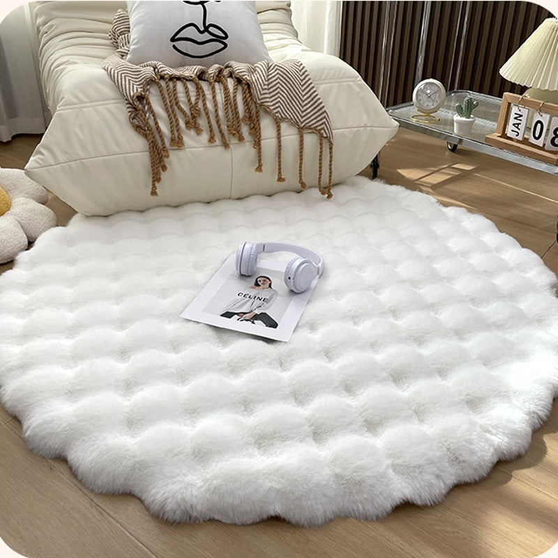 Plush Round Carpet Sofa Living Room Coffee Table Bedroom Cloakroom Dressing Table Carpet White Round Mat