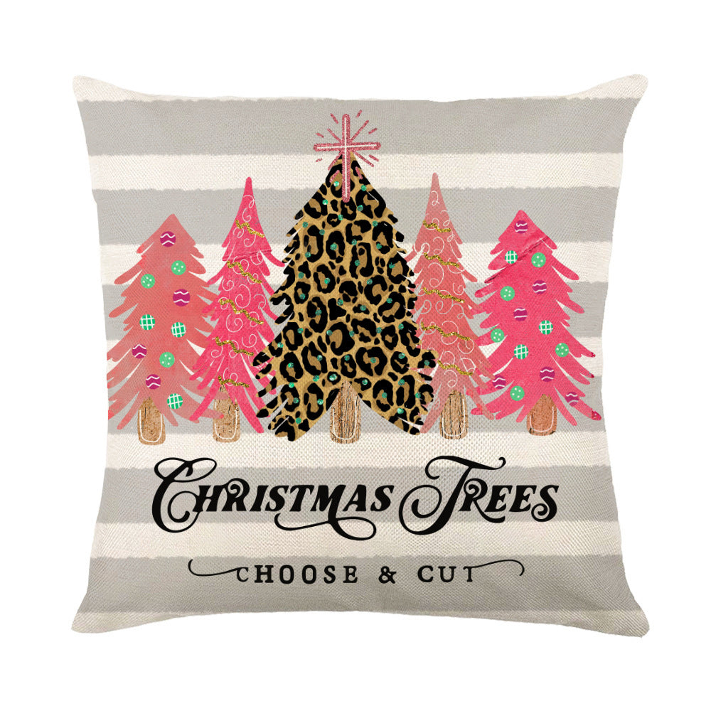 Christmas Decorations Pillow Covers Sofa Square Throw Pillow Cases Stamping Snowflake Waist Cushion Cover Home Bed Decor