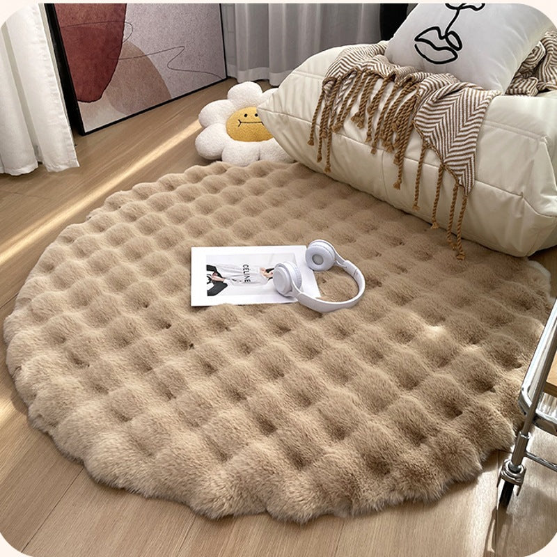 Plush Round Carpet Sofa Living Room Coffee Table Bedroom Cloakroom Dressing Table Carpet White Round Mat