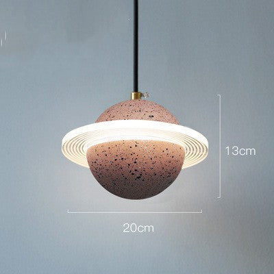 Planet Small Chandelier Red Single Head Bedroom Bedside Lamp