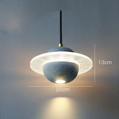 Planet Small Chandelier Red Single Head Bedroom Bedside Lamp