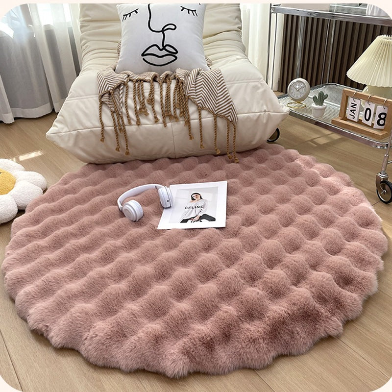 Plush Round Carpet Sofa Living Room Coffee Table Bedroom Cloakroom Dressing Table Carpet White Round Mat