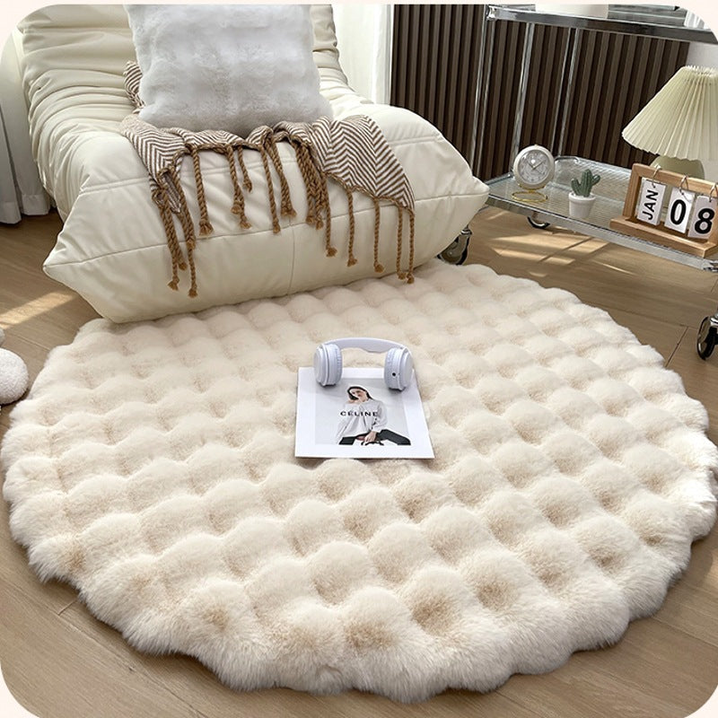 Plush Round Carpet Sofa Living Room Coffee Table Bedroom Cloakroom Dressing Table Carpet White Round Mat