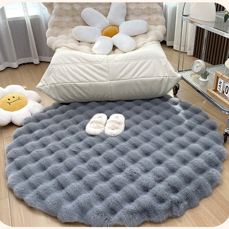 Plush Round Carpet Sofa Living Room Coffee Table Bedroom Cloakroom Dressing Table Carpet White Round Mat